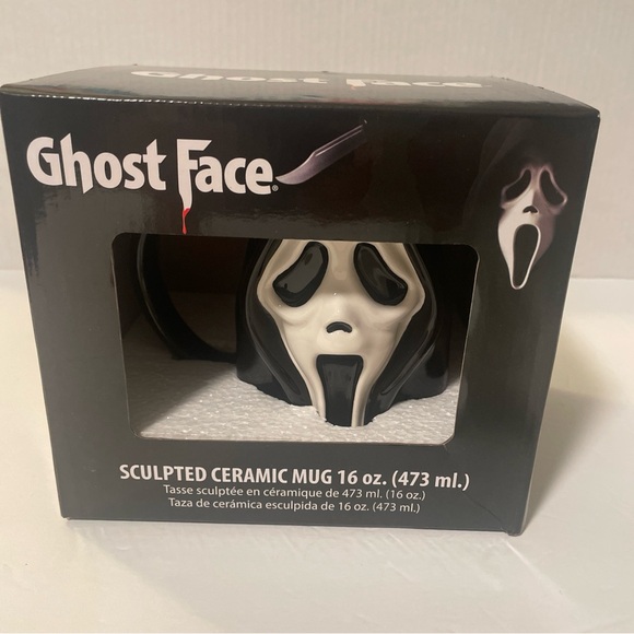 Scream Ghost Face 16 Oz Sculpted Ceramic Mug Bioworld Horror New - Picture 1 of 4